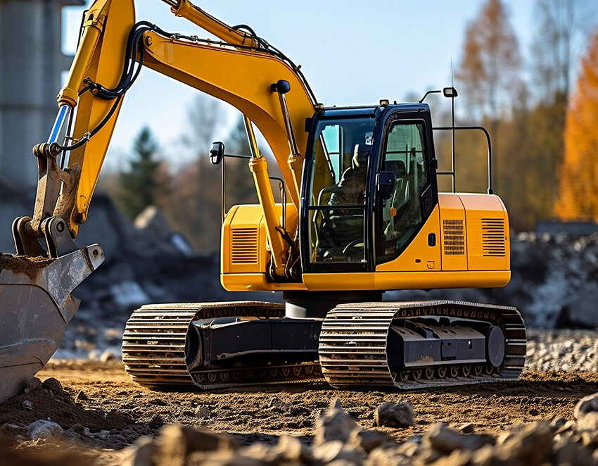 Excavator on Construction Site